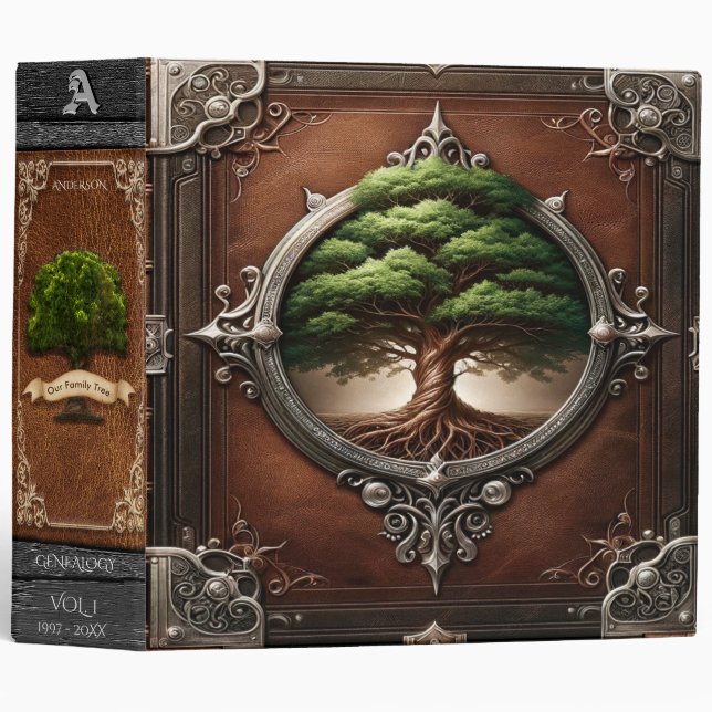 Genealogy Family Tree 3 Ring Binder (Front/Spine)