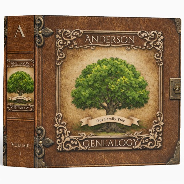 Genealogy Family Tree 3 Ring Binder (Front/Spine)
