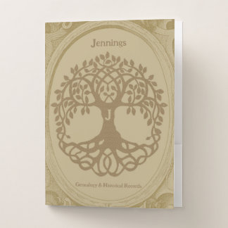 Genealogy Family Tree Name Ancestry Records Beige Pocket Folder