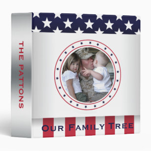 Genealogy Family Tree Patriotic Photo Book 3 Ring Binder