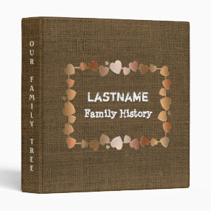 Genealogy Family Tree Rustic Family Reunion 3 Ring Binder