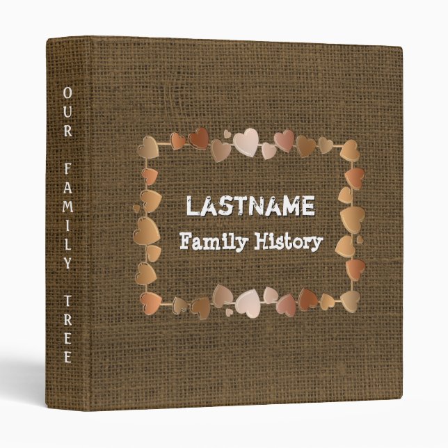 Genealogy Family Tree | Rustic Family Reunion 3 Ring Binder (Front/Spine)