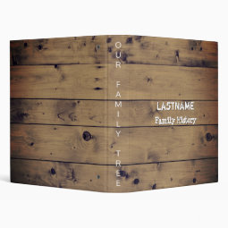 Genealogy Family Tree | Rustic Wood Family Reunion Binder | Zazzle