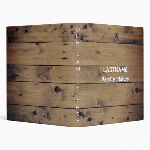 Genealogy Family Tree | Rustic Wood Family Reunion Binder | Zazzle