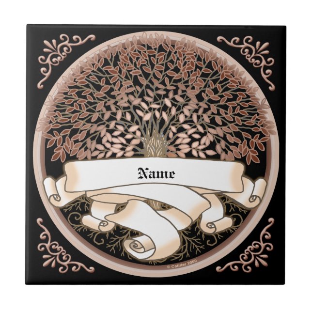 Genealogy Family Tree Surname custom tile (Front)