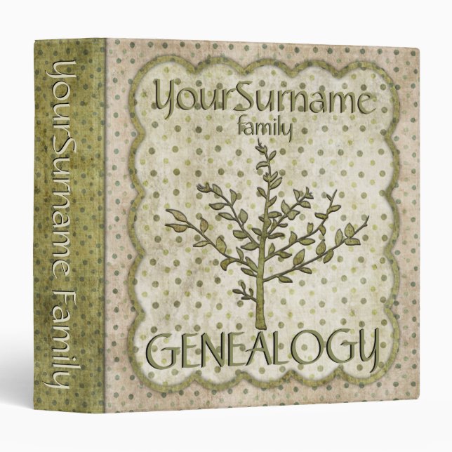 Genealogy Green 3 Ring Binder (Front/Spine)