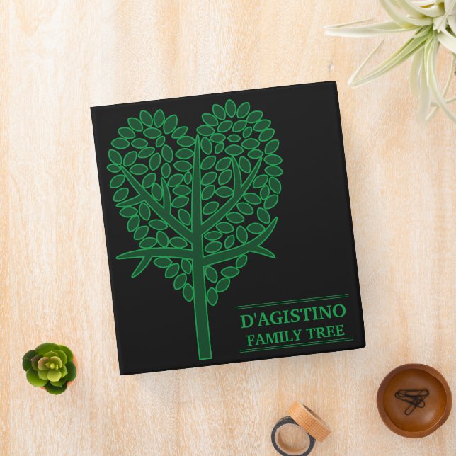 Genealogy Heart Family Tree With Surname 3 Ring Binder (In Situ)