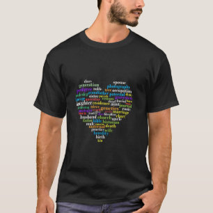 Genealogy Heart Genealogist Ancestor Ancestry Fami T-Shirt