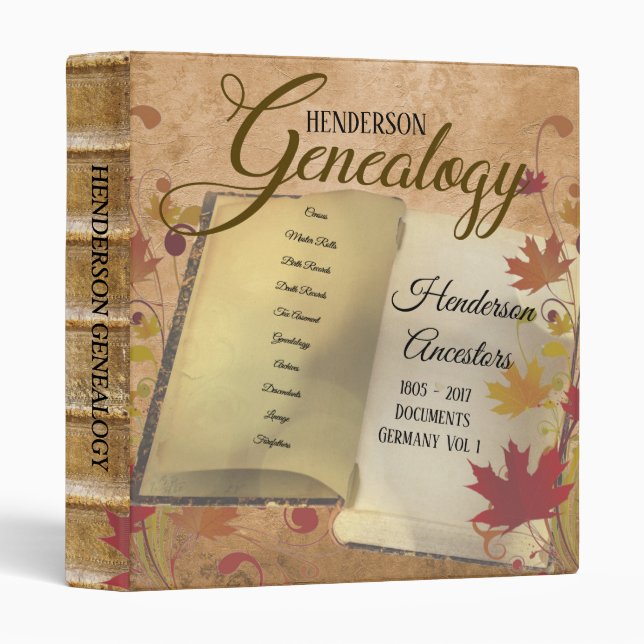 Genealogy It’s All About The Roots Genealogy 3 Ring Binder (Front/Spine)