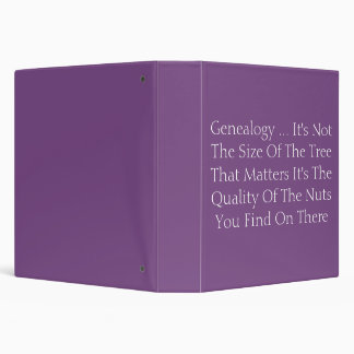 Genealogy It's not the size of the tree ... Binder