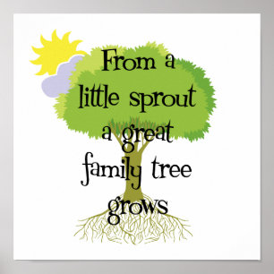 Genealogy Little Sprout Family Tree Poster