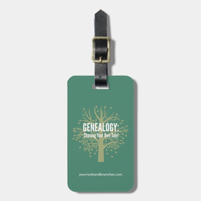 Genealogy Luggage Tags (Green) (Front Vertical)