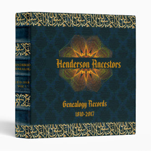 Genealogy Navy And Gold 3 Ring Binder