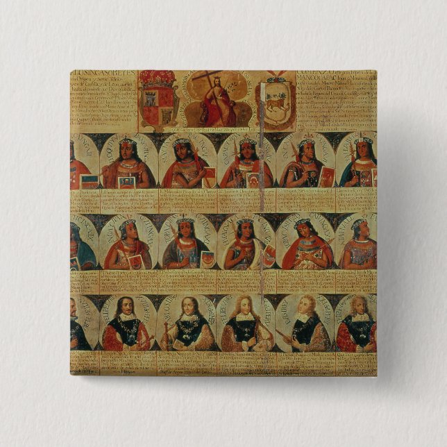 Genealogy of the Inca rulers and their Spanish Button (Front)