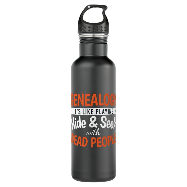 Genealogy Playing Dead People Dna Family Stainless Steel Water Bottle (Front)