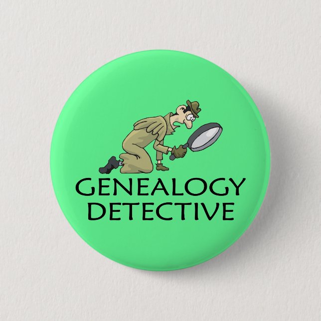 Genealogy Private Detective Button (Front)