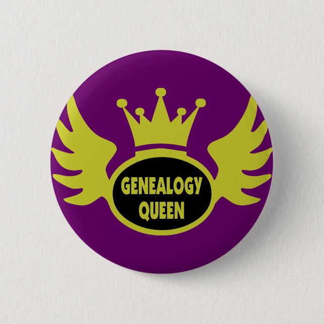 Genealogy Queen 2 Pinback Button (Front)