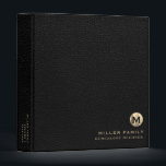 Genealogy Records Black Leather Book Binder<br><div class="desc">Genealogy Record Book - A classic design genealogy record book with a gold family monogram is perfect for storing photos, awards, items and more. For more than one book, you can change the volume numbers on the spine as needed. Personalize to create an anniversary edition, wedding, new birth, bridal shower,...</div>