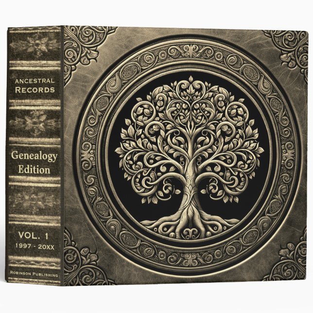 Genealogy Records Book 3 Ring Binder (Front/Spine)