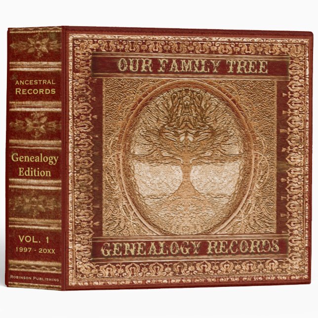 Genealogy Records Book Binder (Front/Spine)