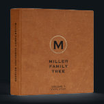 Genealogy Records Book Binder Gold Monogram<br><div class="desc">Genealogy Record Book - A monogrammed leather look book to store genealogy documents photos and more. Change the volume and date as needed. A stylish genealogy organizer for your family records or a memorable gift for weddings,  birthdays,  showers and more.</div>