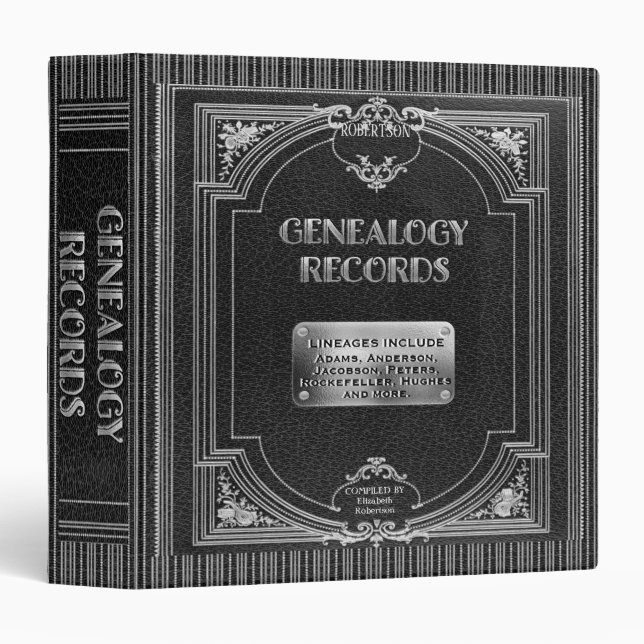 Genealogy Records Family Edition 3 Ring Binder (Front/Spine)