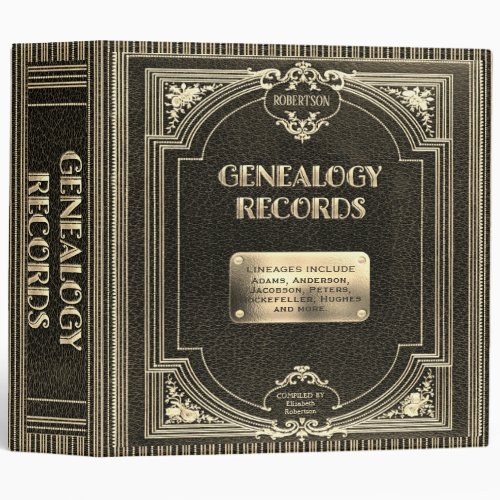 Genealogy Records Family Edition 3 Ring Binder