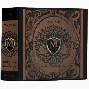 Genealogy Records Family Tree Ancestry Brown Book 3 Ring Binder