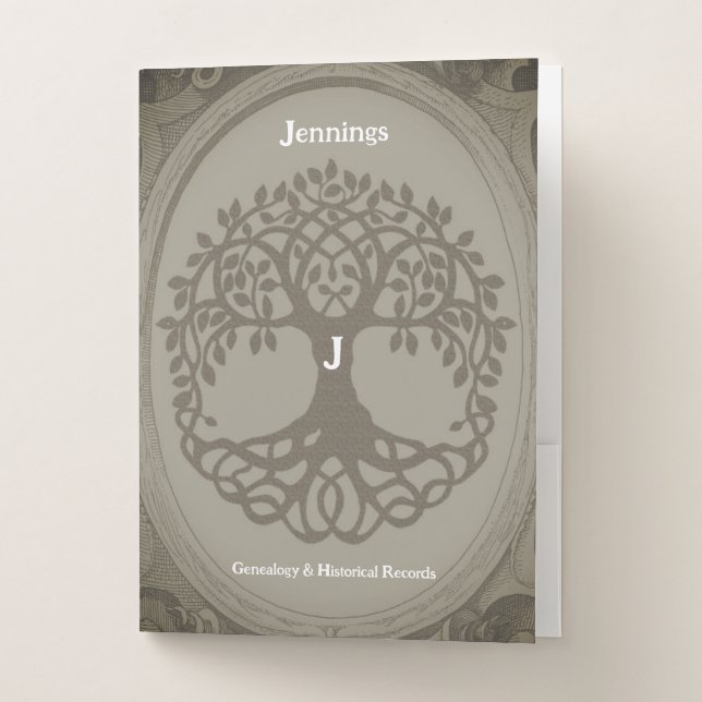 Genealogy Records Family Tree Ancestry Brown  Pocket Folder (Front)
