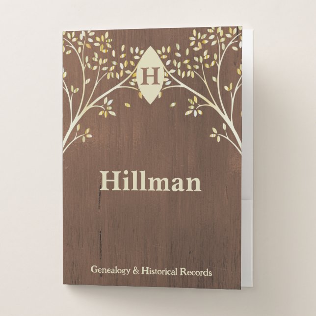 Genealogy Records Family Tree Ancestry Leaf Book Pocket Folder (Front)