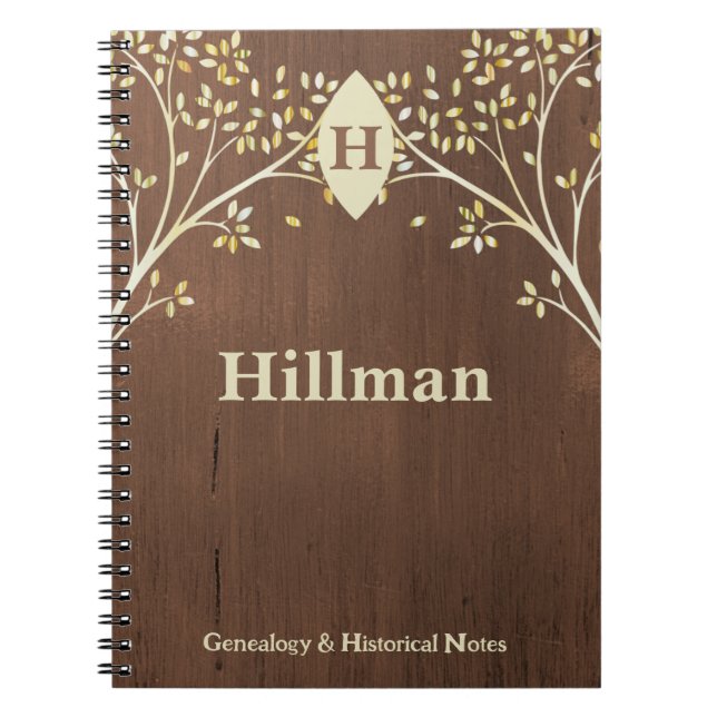 Genealogy Records Family Tree Ancestry Leaf Notes Notebook (Front)