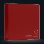 Genealogy Records Red Gold Monogram 3 Ring Binder<br><div class="desc">Genealogy Record Book - A classic design genealogy record book with a gold family monogram is perfect for storing photos, awards, items and more. For more than one book, you can change the volume numbers on the spine as needed. Personalize to create an anniversary edition, wedding, new birth, bridal shower,...</div>