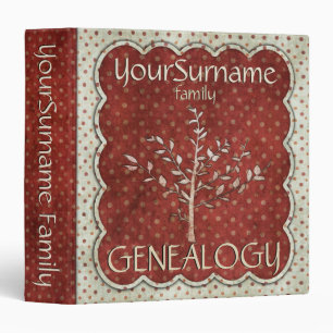 Genealogy Red White 3 Ring Binder