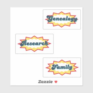 Genealogy, Research, Family, comic book pop design Sticker