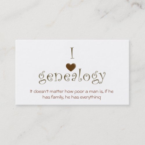 Genealogy Researcher Customizable Business Card
