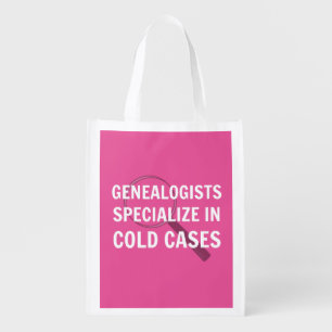 Genealogy Reusable Grocery Bag (Pink)