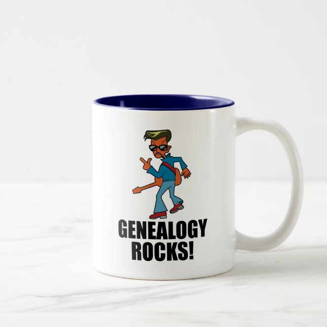 Genealogy Rocks Two-Tone Coffee Mug (Right)