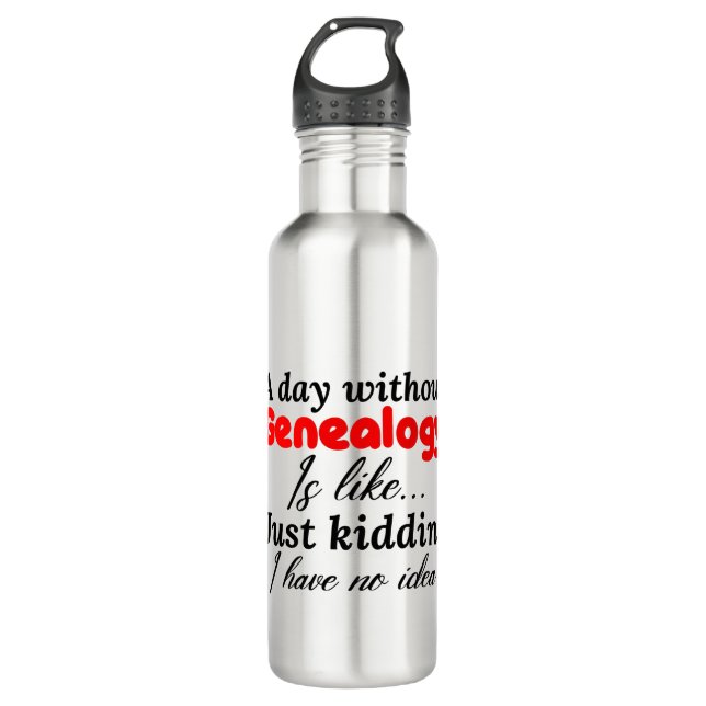 genealogy stainless steel water bottle (Front)
