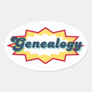 Genealogy Sticker, comic book pop design