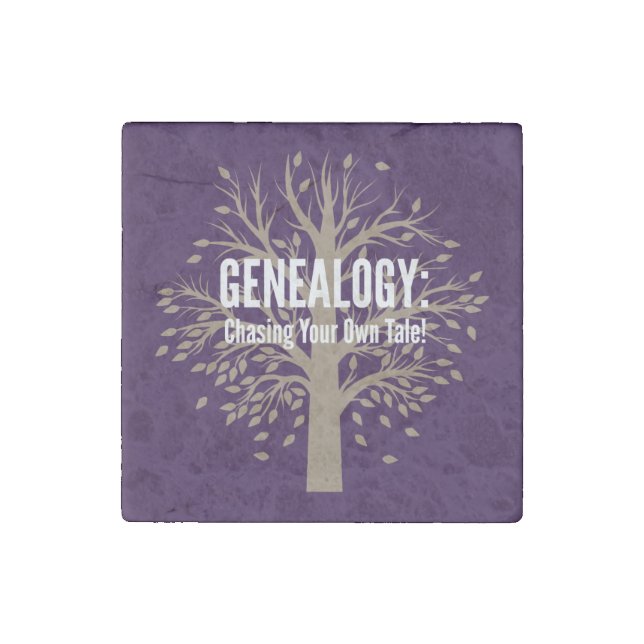 Genealogy Stone Magnet (Purple) (Front)