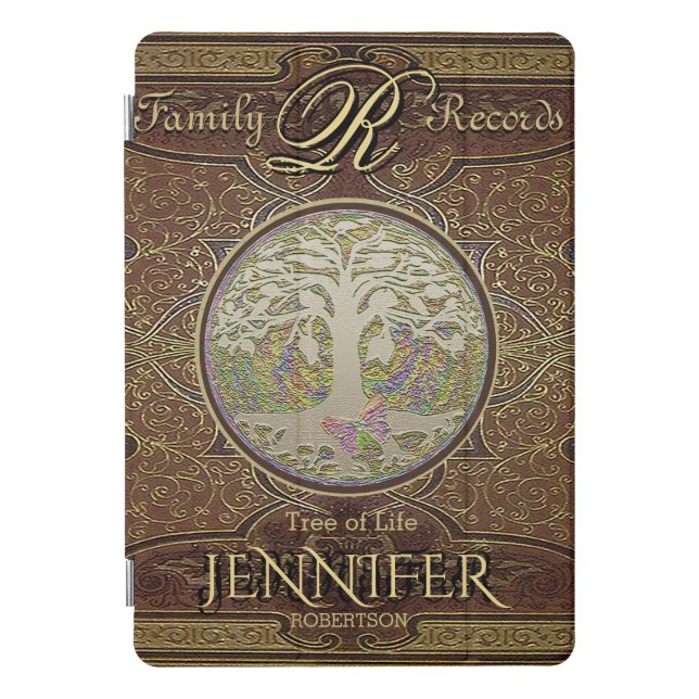 Genealogy Theme Vintage Book iPad Pro Cover (Front)