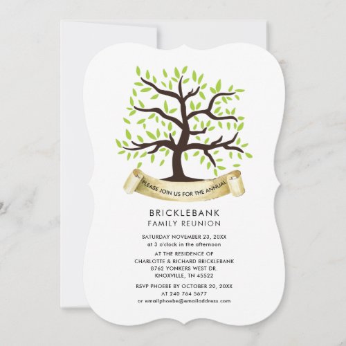 Genealogy Tree Annual Family Reunion Invitation