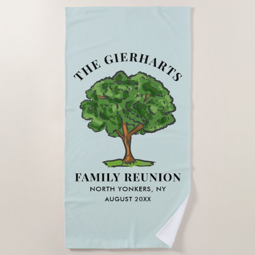 Genealogy Tree Family Reunion Cousins Get Together Beach Towel