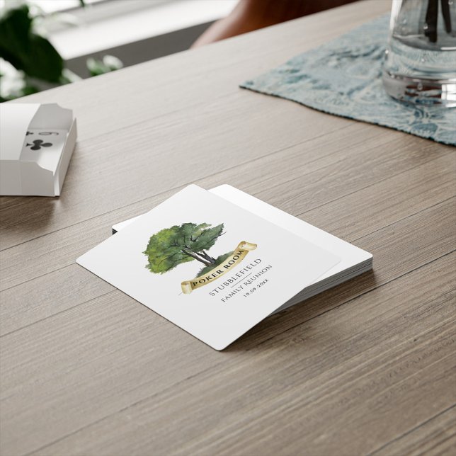 Genealogy Tree Family Reunion Games Room Custom Poker Cards (Family Reunion Genealogy Tree Poker Room Playing Cards)