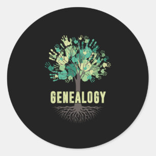 Genealogy Tree Hand Family Tree Historian Gift Classic Round Sticker