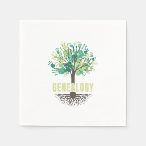 Genealogy Tree Hand Family Tree Historian Gift Napkins