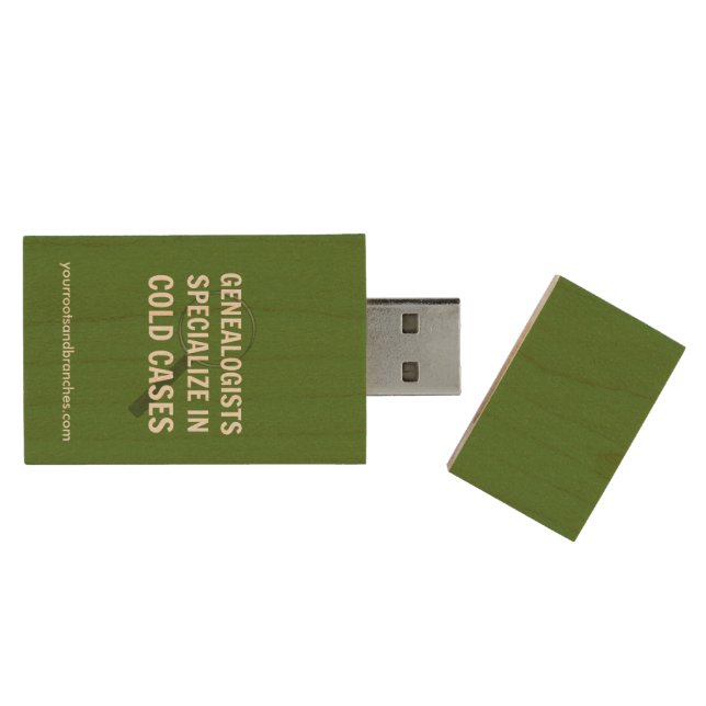 Genealogy USB Flash Drive (Green) (Opened)