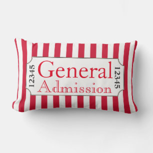 General Admission Movie Ticket Cinema Pillow