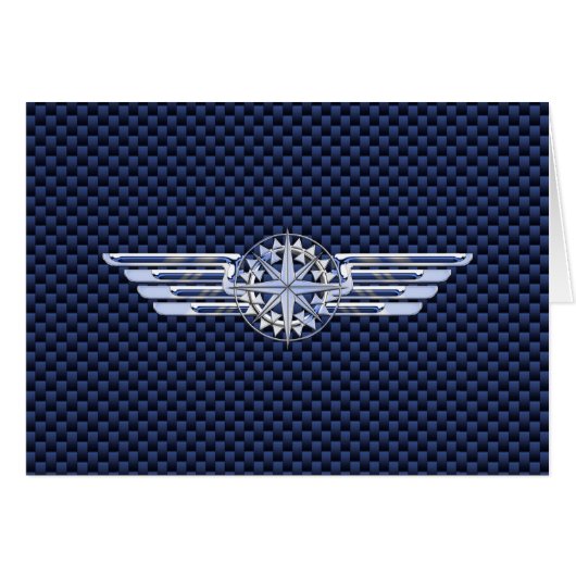 General Air Pilot Chrome Like Wings Compass Cards (Front Horizontal)