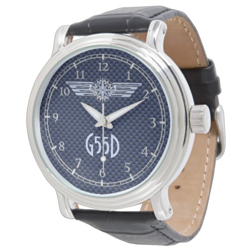 General Air Pilot Wings Compass Monogram Watch